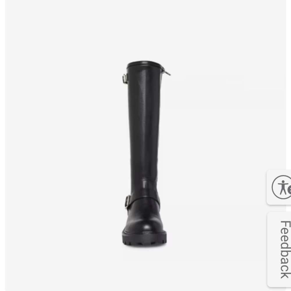 Madden Girl Black Tall Combat Moto Boots - Picture 3 of 16